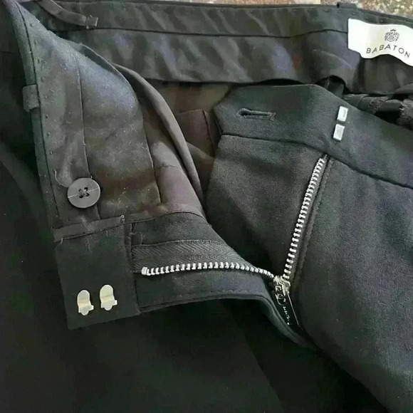 EUC Aritzia Babaton Pleated Wide Leg High Rise Pant Trouser Black Sz 12 - Picture 5 of 13